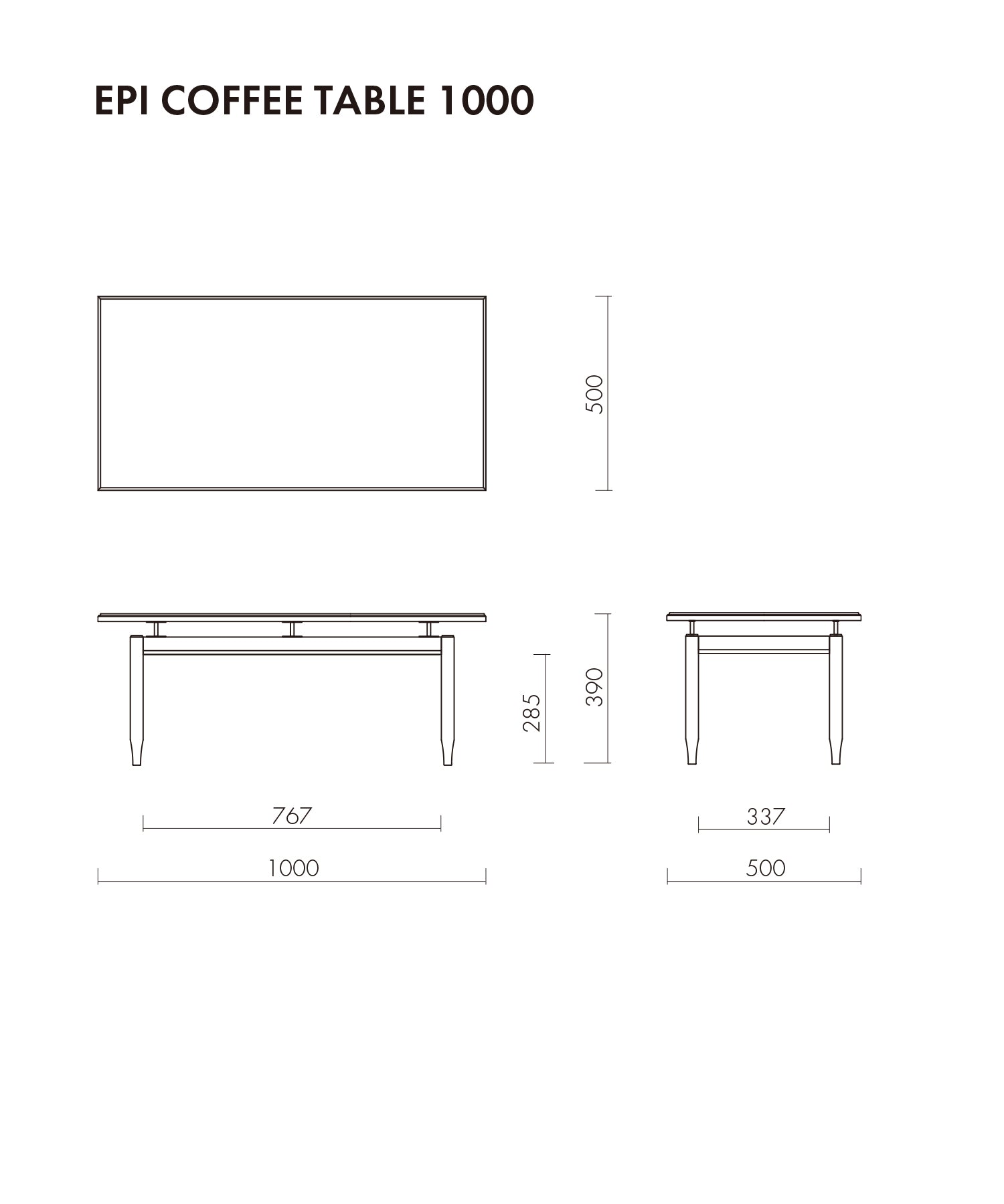 EPI COFFEE TABLE  WALNUT