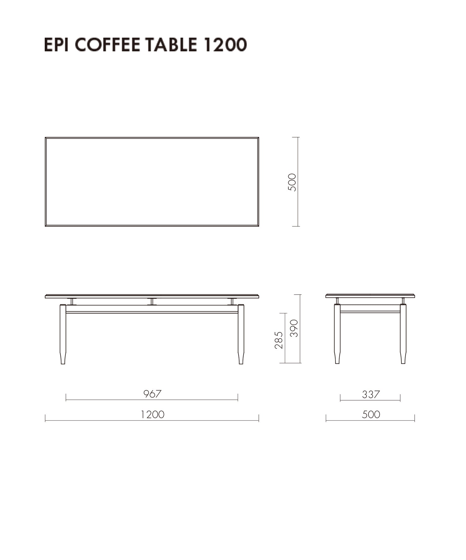 EPI COFFEE TABLE  WALNUT