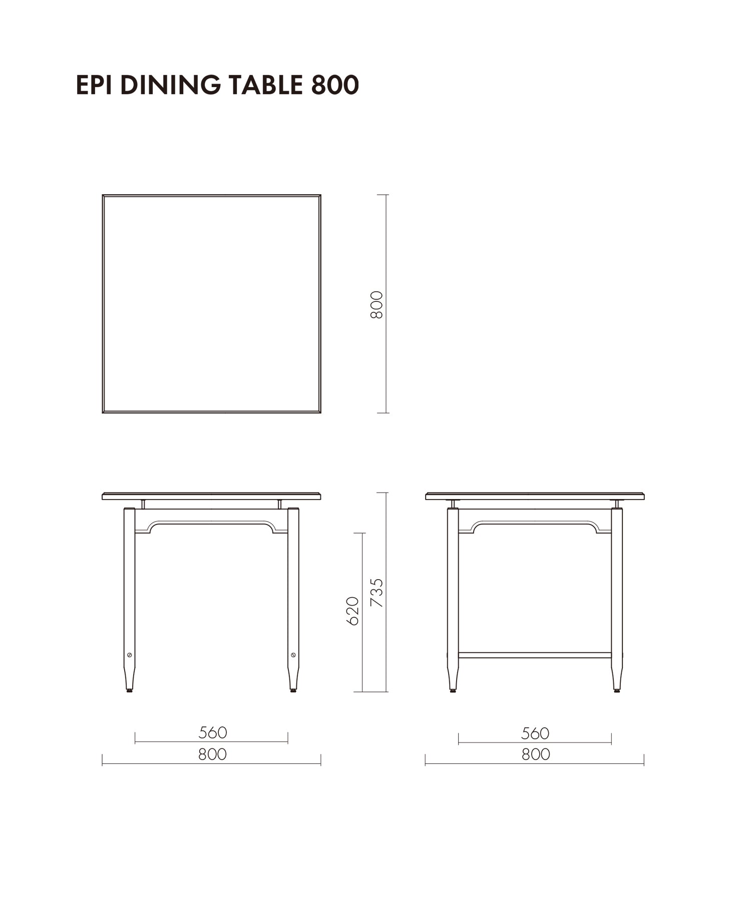 EPI DINING TABLE OAK 800