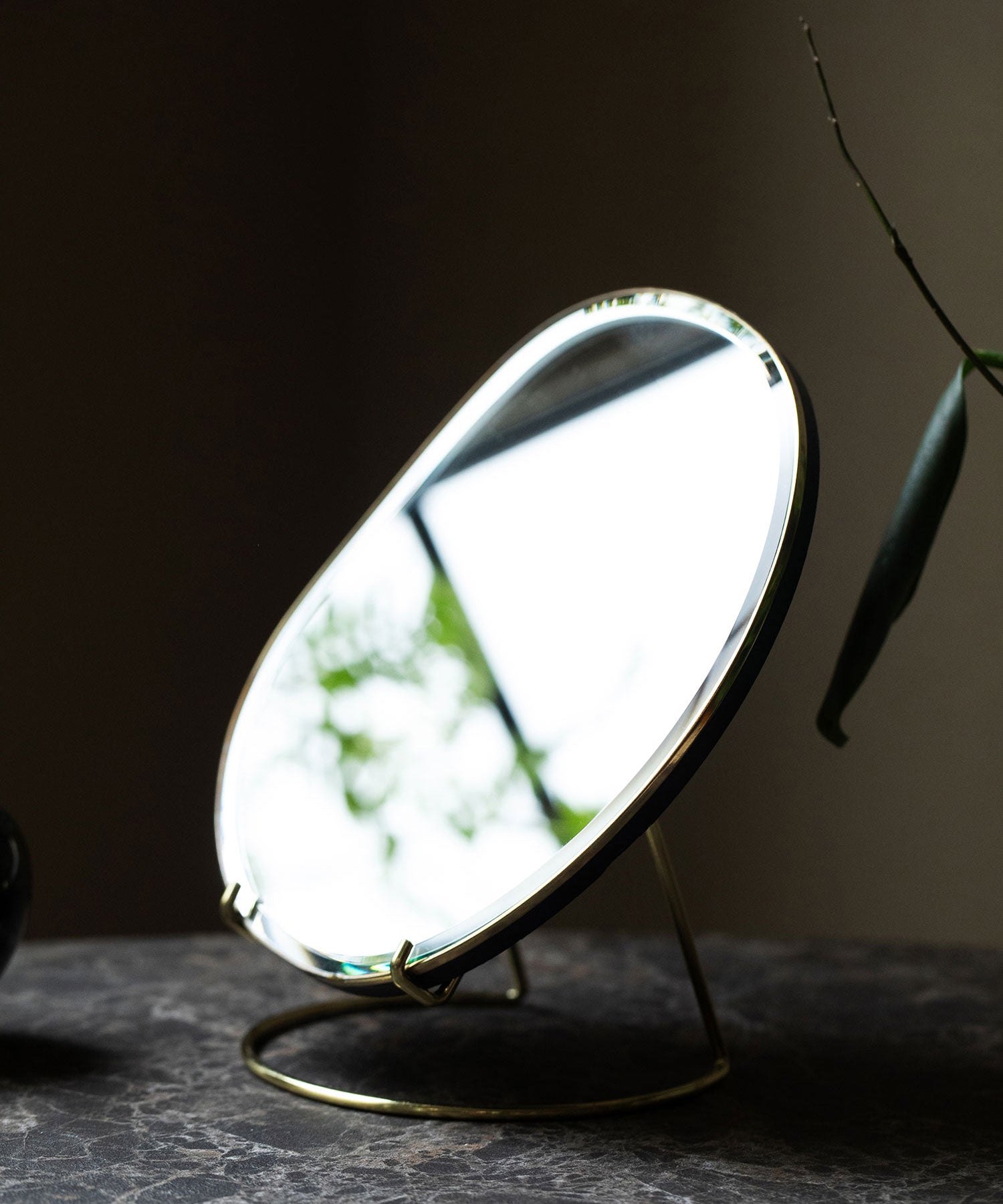 Pond Table Mirror Brass