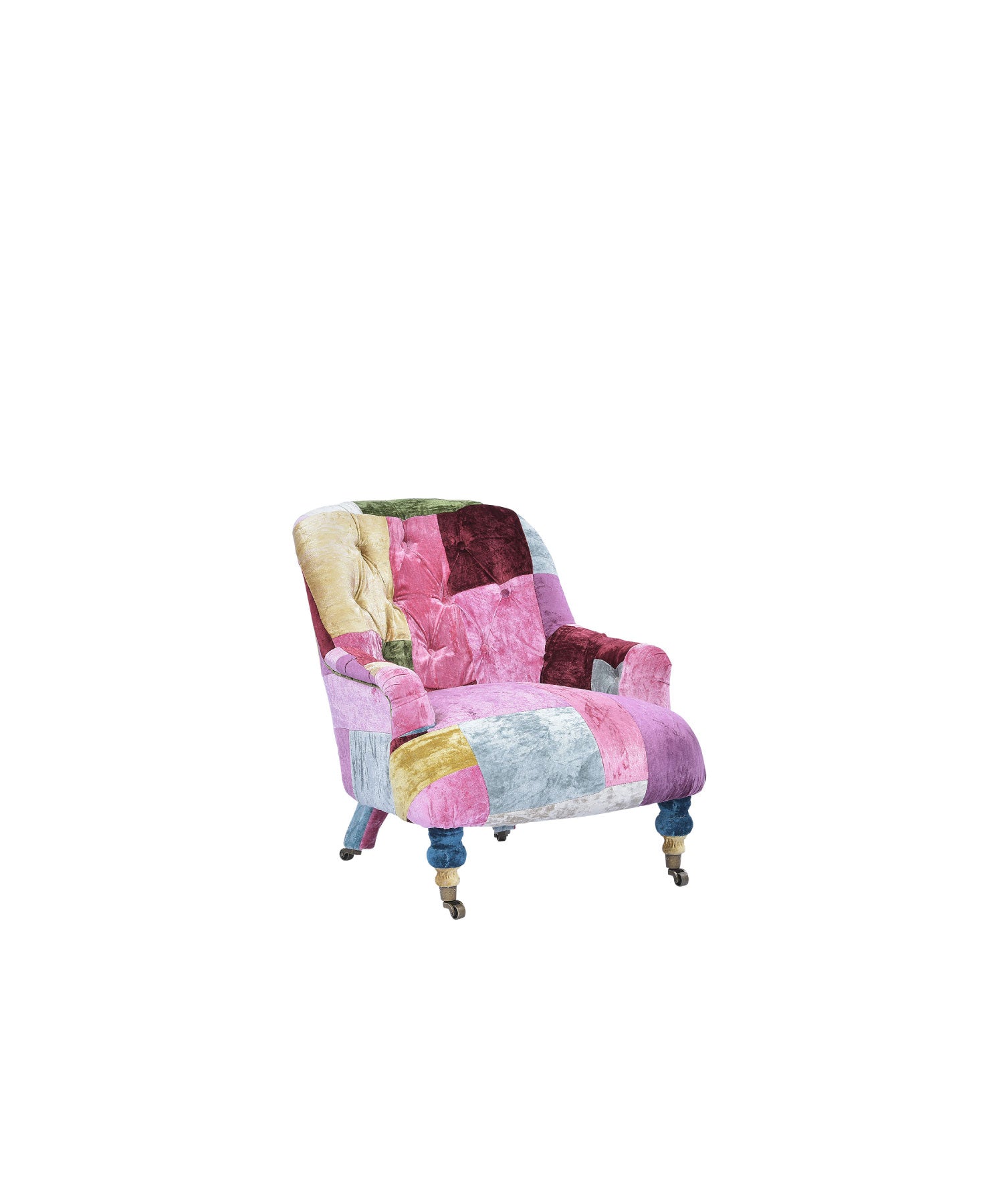 ANNE CHAIR VELVET PATCHWORK BOHEM