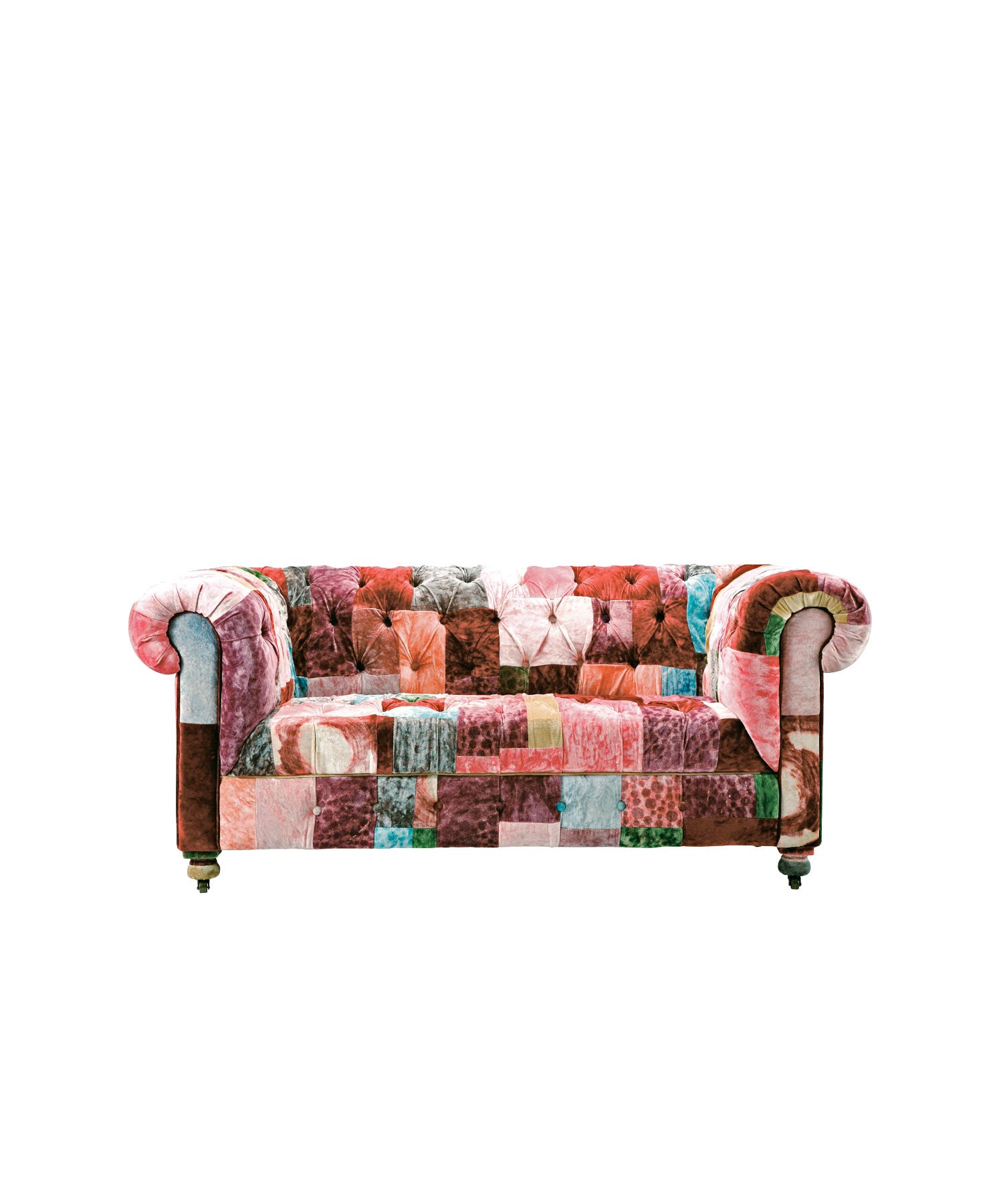 BENSINGTON 2P SOFA VELVET PATCHWORK BOHEM