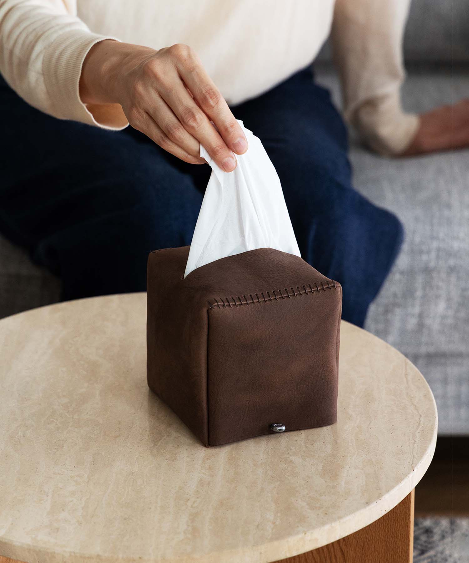 TISSUE BOX CUBE SMOKE