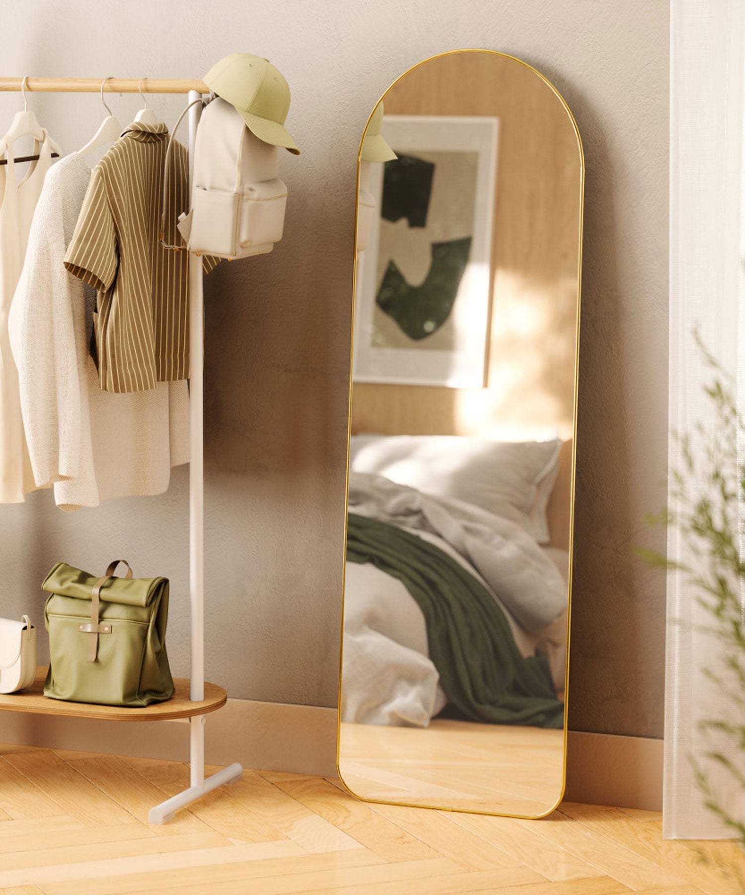 Hubba arched Leaning mirror