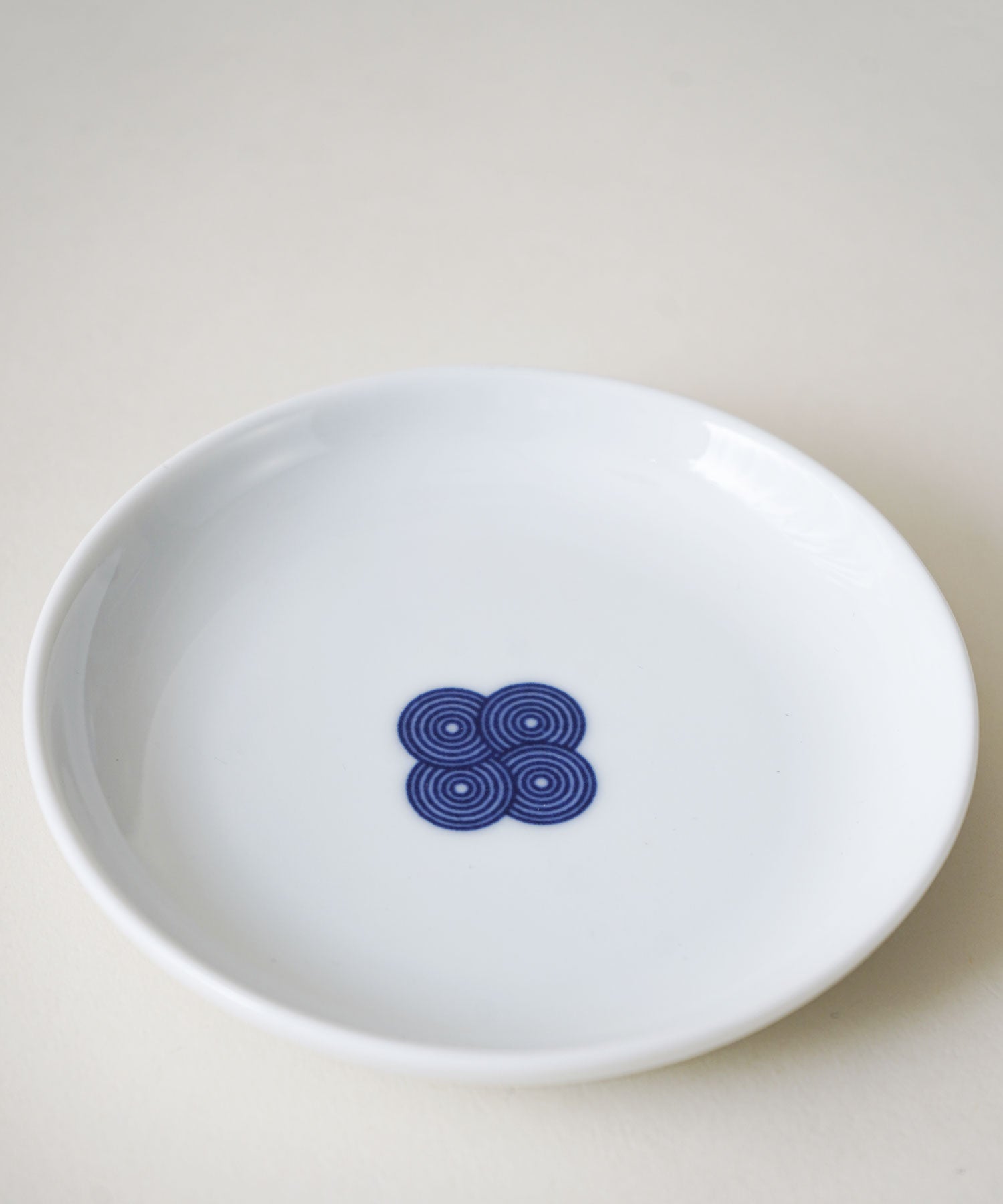 古白磁 染付紋 渦 3.5寸 豆皿
